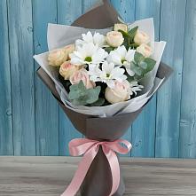 Букет цветов из:  Хризантемы и Розы #REPLACE_PRED# Дубранивке