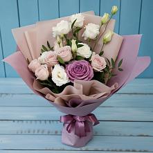 Букет цветов из:  Розы и Лизиантусы в Дубранивке