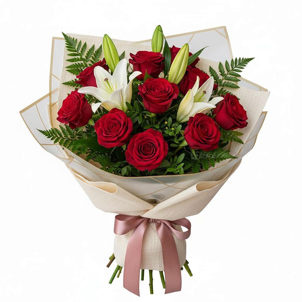 Букет цветов из: Лилии и Розы в Дубранивке