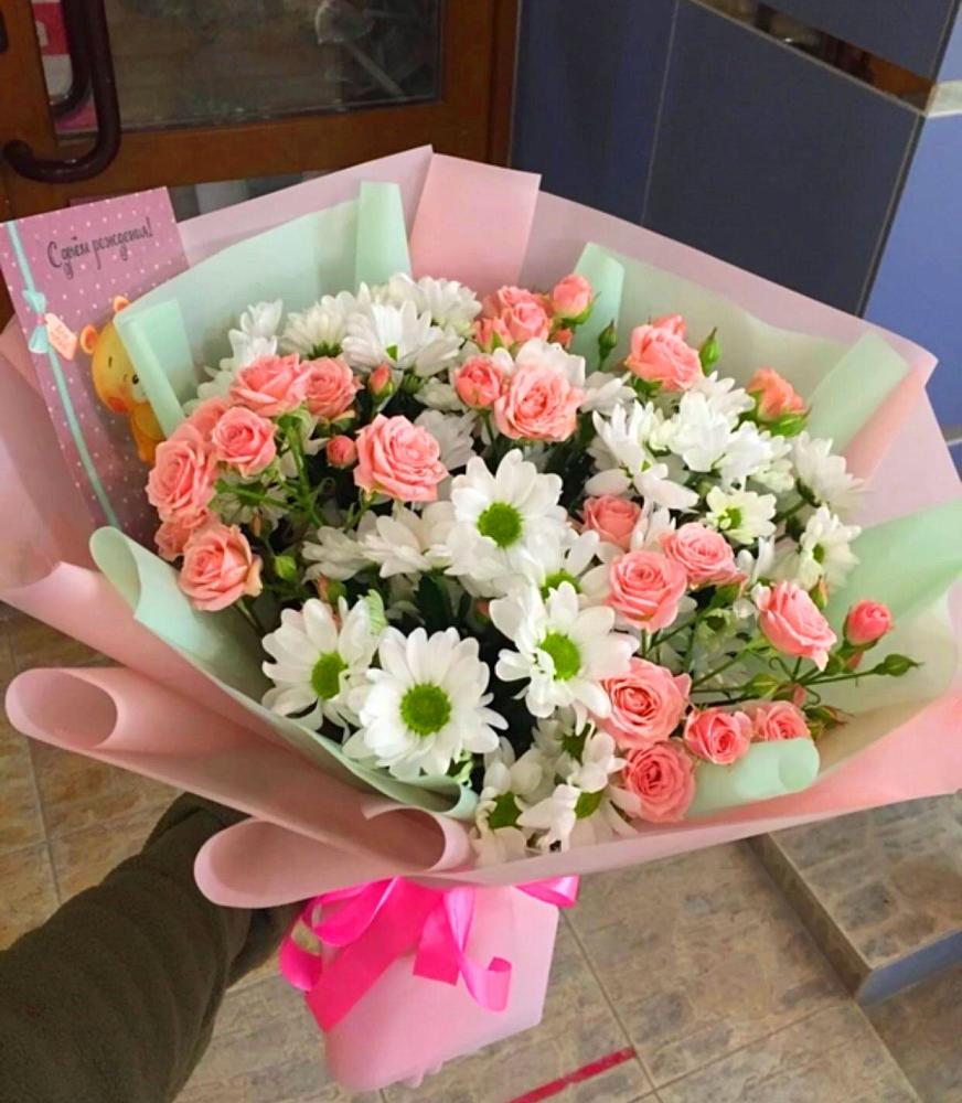 Букет цветов из: Розы и Хризантемы в Дубранивке