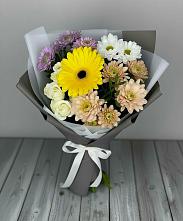 Букет цветов из:  Розы, Герберы и Хризантемы #REPLACE_PRED# Дубранивке