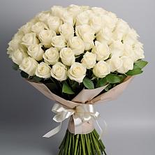 Букет 101 беля роза Белоснежка в Дубранивке
