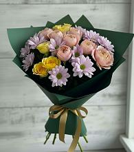 Букет цветов из:  Хризантемы и Розы в Дубранивке