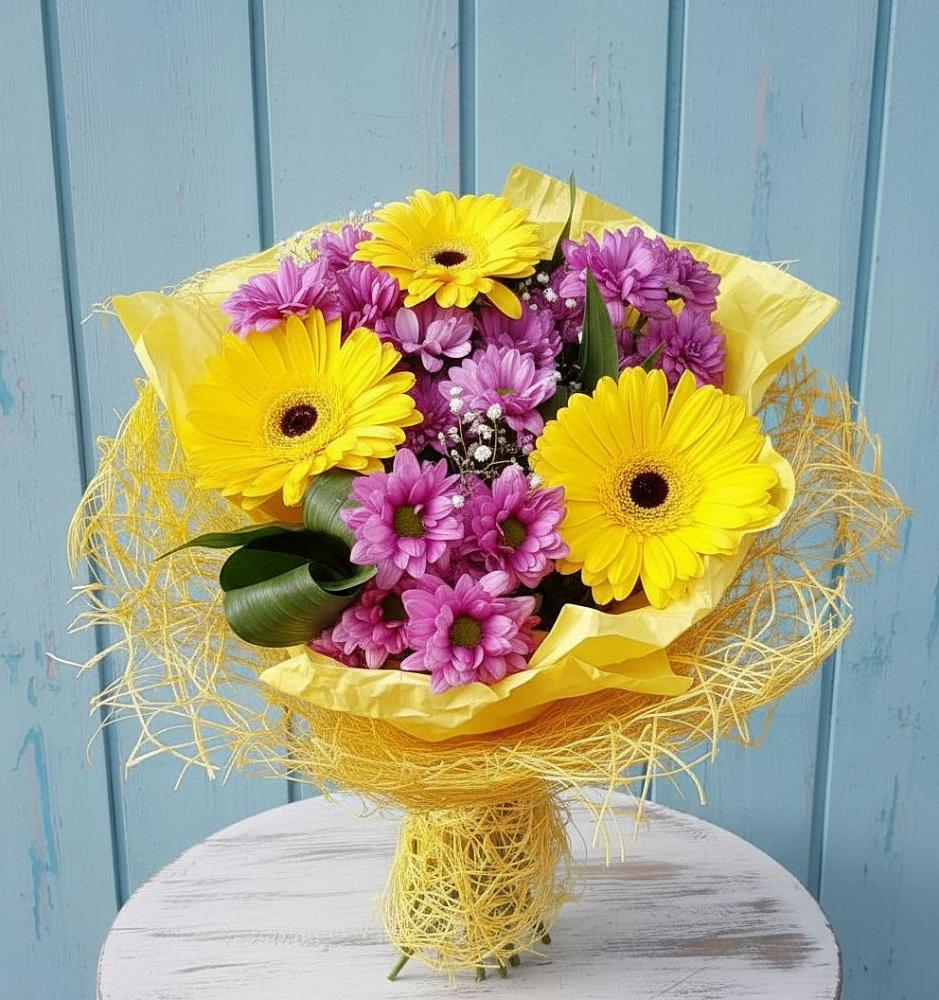 Букет цветов из: Хризантемы и Герберы в Дубранивке