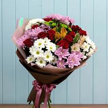 Букет цветов из:  Розы, Хризантемы и Альстромерии в Дубранивке