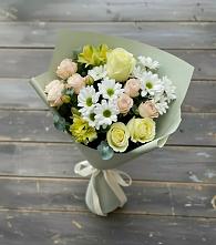 Букет цветов из:  Альстромерии, Розы и Хризантемы #REPLACE_PRED# Дубранивке