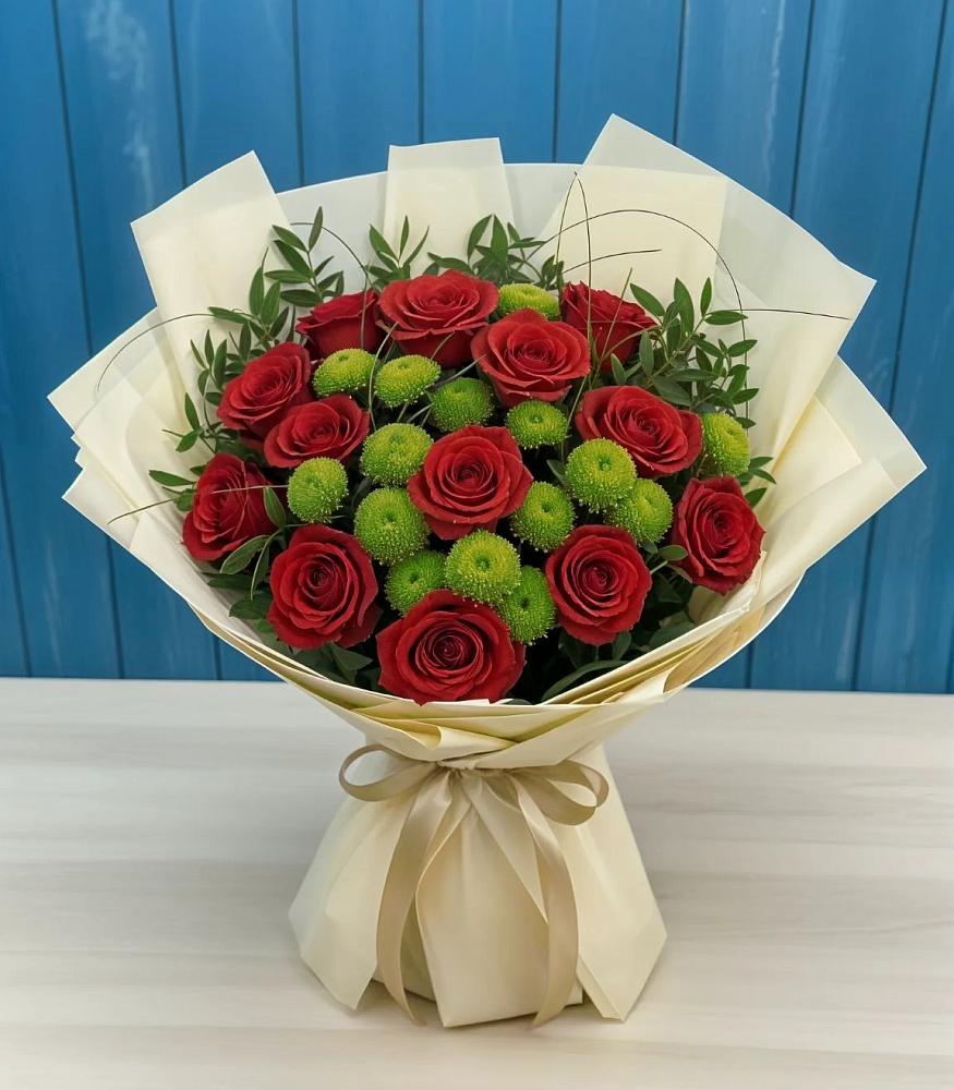 Букет цветов из: Розы и Хризантемы в Дубранивке