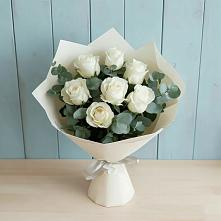 Букет Белые розы в Эвкалипте #REPLACE_PRED# Дубранивке