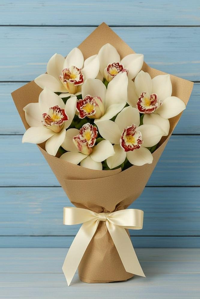 Букет цветов из: Орхидеи и Розы в Дубранивке